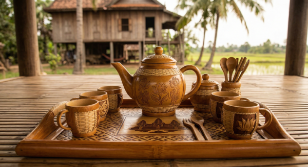 Cambodian Bamboo Tea Set
